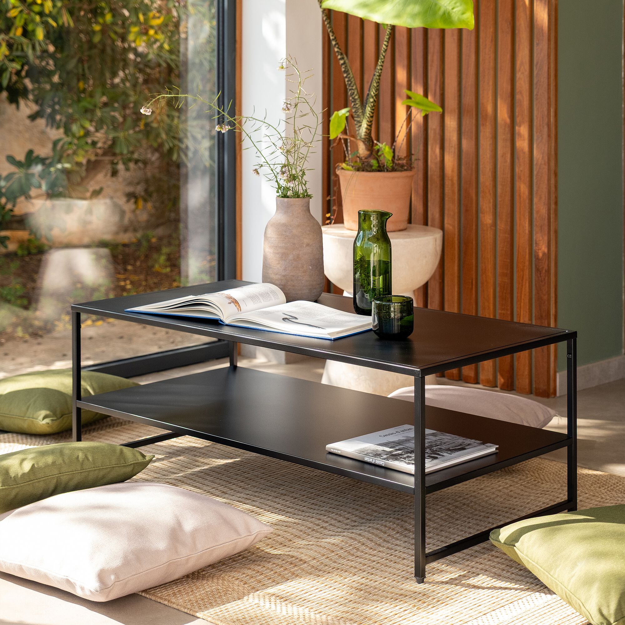 LEVANTE - Table basse rectangulaire en acier - noir