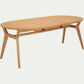 BLEGIER - Table de repas ovale extensible en chêne - bois clair (12 places)