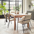 LANKARIA - Table de repas extensible rectangulaire en chêne blanc - bois clair (8 à 12 places)