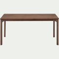 BATRONES - Table de repas fixe en noyer massif - bois foncé (6 places)