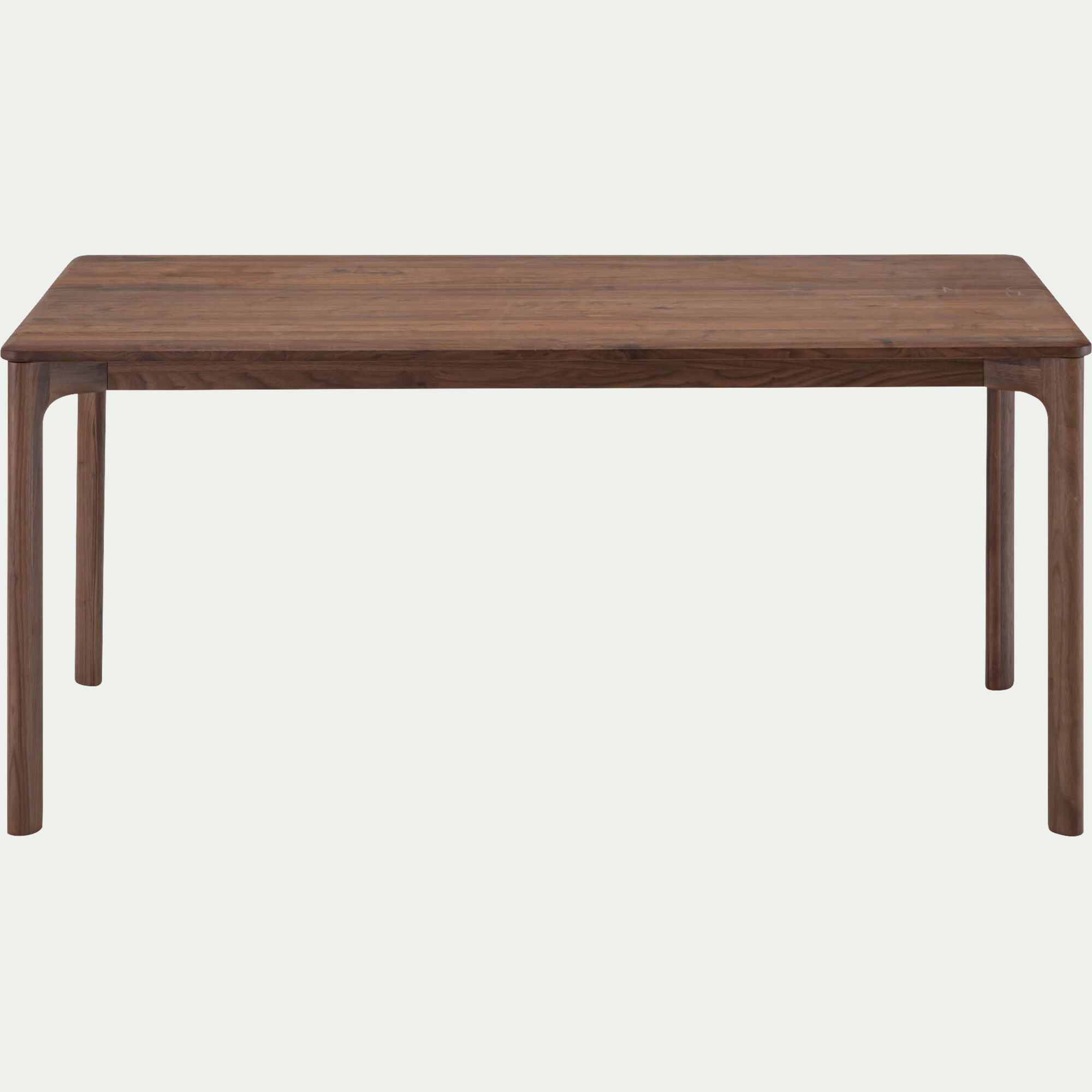 BATRONES - Table de repas fixe en noyer massif - bois foncé (6 places)