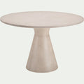 GAROUPE - Table de repas jardin ronde en béton ciré - blanc (6 places)