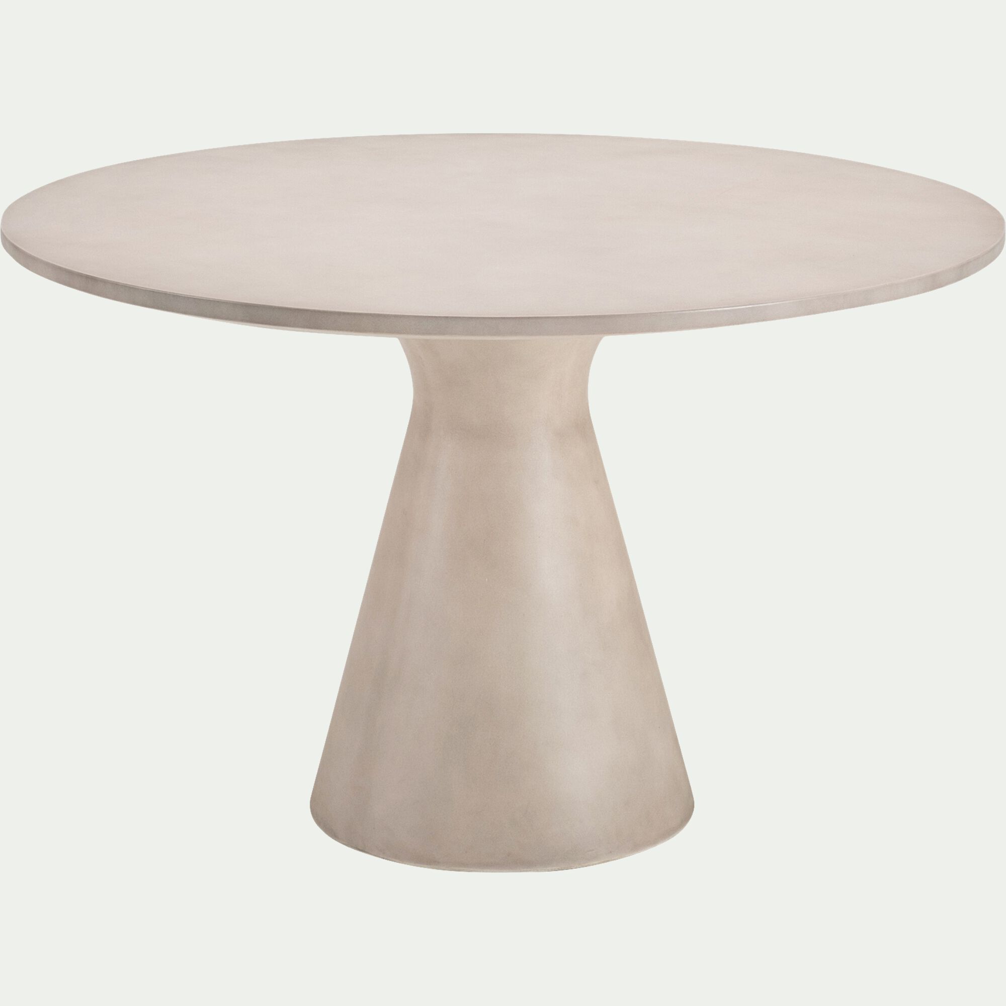 GAROUPE - Table de repas jardin ronde en béton ciré - blanc (6 places)