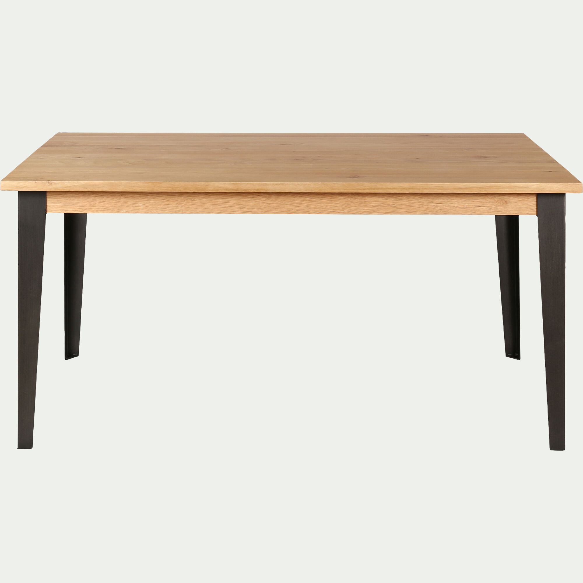 LANGY - Table de repas rectangulaire en chêne et acier - bois clair (10 places)