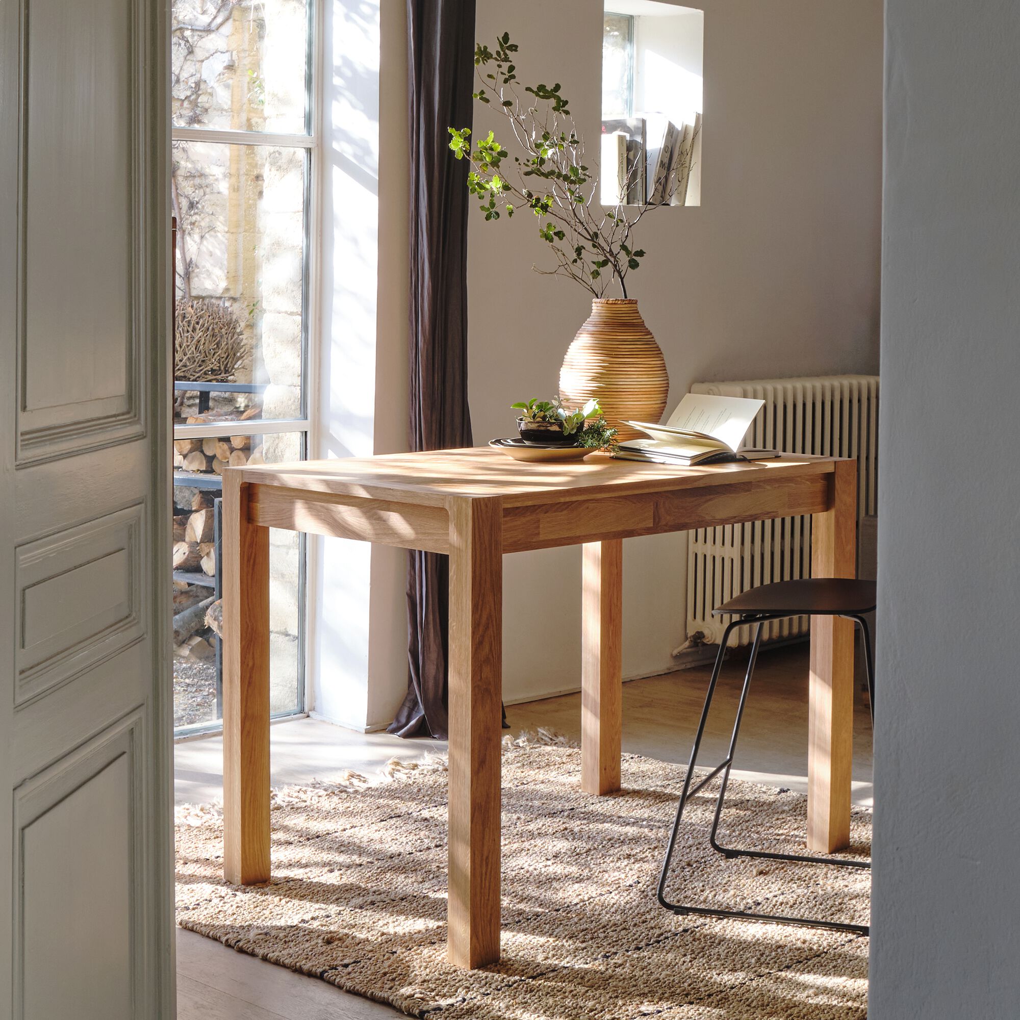LANKARIA - Table haute en chêne blanc - bois clair (4 places)