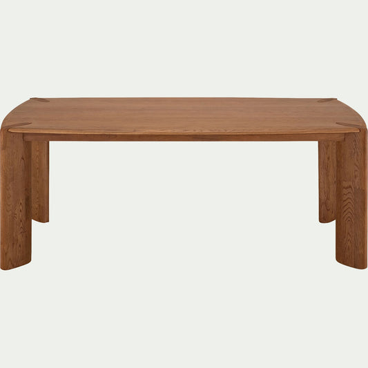 BASTIDES - Table de repas rectangulaire en chêne massif - bois clair (8 places)