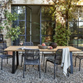 LARAGNE - Table de repas jardin en teck et aluminium - bois clair (10 places)