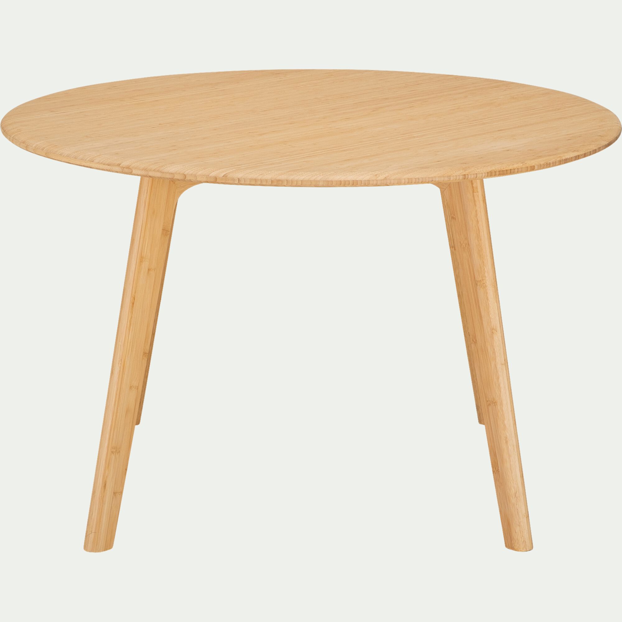 GIUFA - Table ronde en bambou massif - bois clair (6 places)