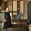 JILICA - Table de repas ronde en aluminium coulé - noir (6 places)