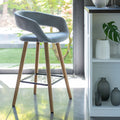JOYAU - Chaise de bar en tissu avec accoudoirs H65,5cm - gris