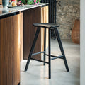 KOA - Tabouret haut en chêne massif H66cm - noir