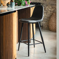 LOANA - Chaise de bar en simili - noir H66cm