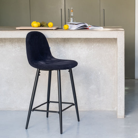 LOANA - Chaise de bar - noir H66cm