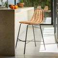 LUPIN - Chaise îlot central en rotin - naturel h66cm