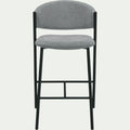 CASSANDRE - Tabouret haut de repas en tissu H66cm - gris