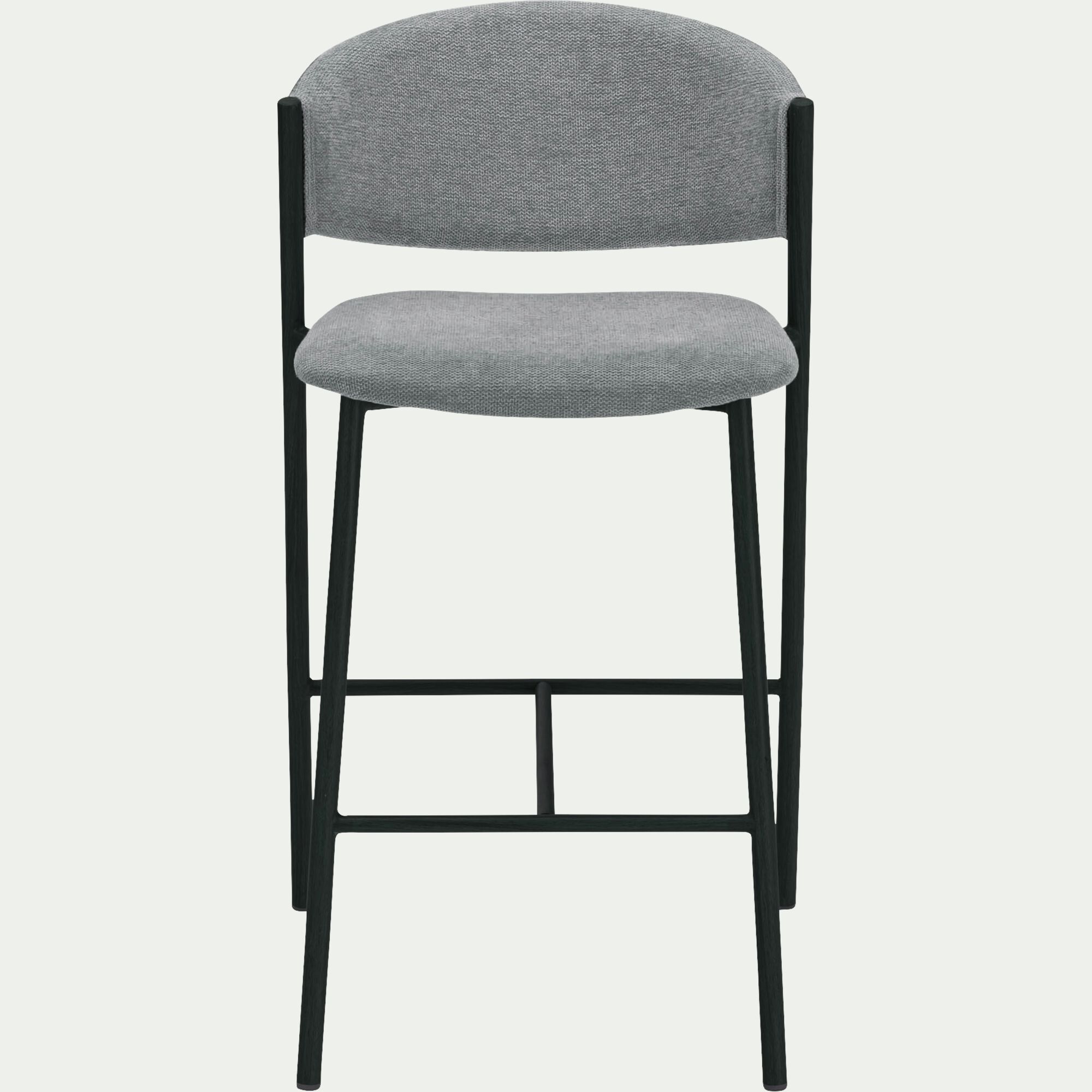 CASSANDRE - Tabouret haut de repas en tissu H66cm - gris