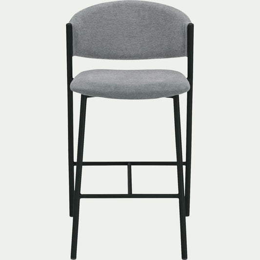 CASSANDRE - Tabouret haut de repas en tissu H66cm - gris