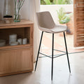 GEDEON - Tabouret haut de repas en tissu H75cm - gris