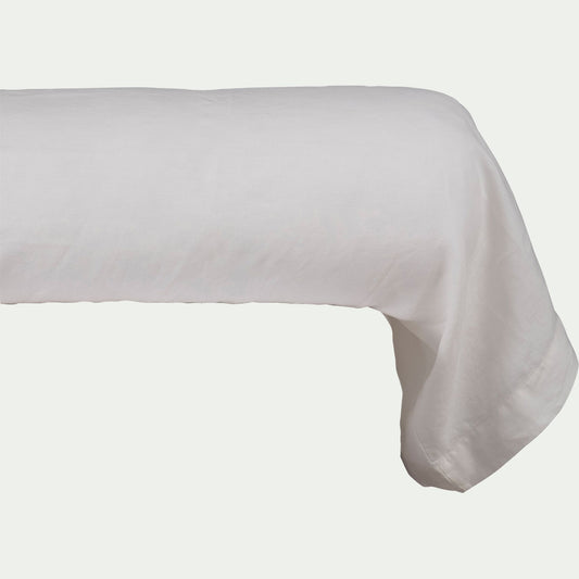 VENCE - Taie de traversin en lin lavé - blanc capelan 45x190cm