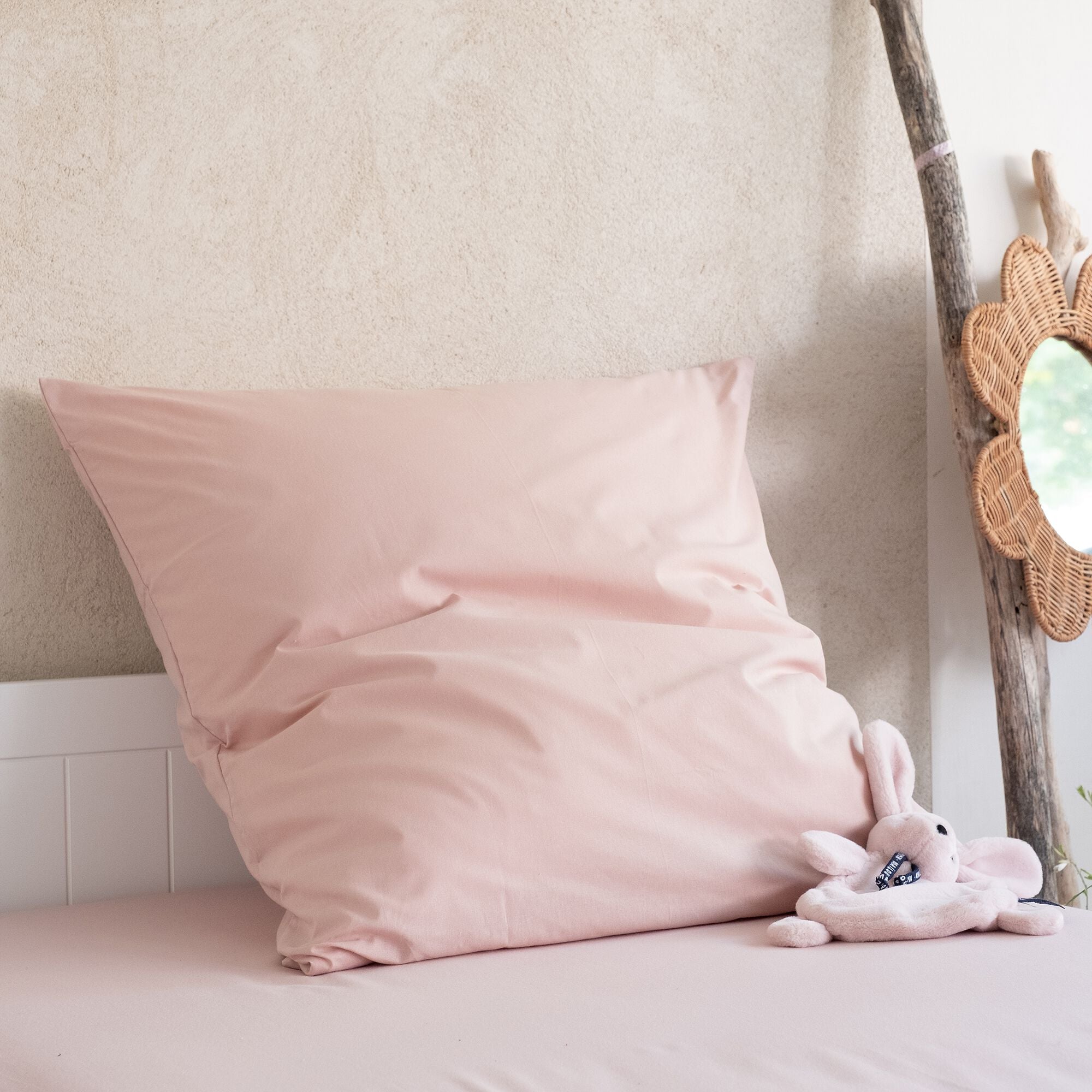 CALANQUES - Taie d'oreiller enfant en coton 65x65cm - rose rosa