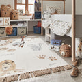 ANIMAUX - Tapis imprimé animalier 120x180cm - beige