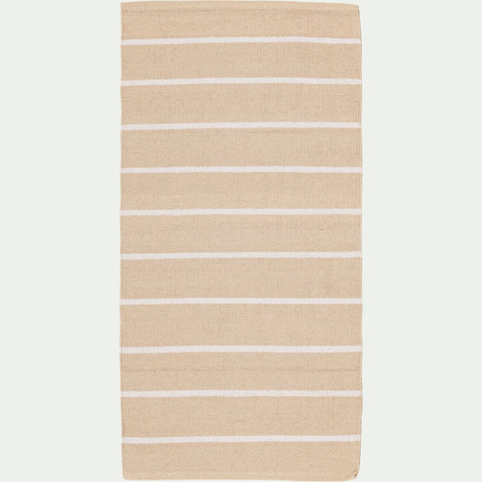 BAYA - Tapis en coton à rayure 60x120cm - beige