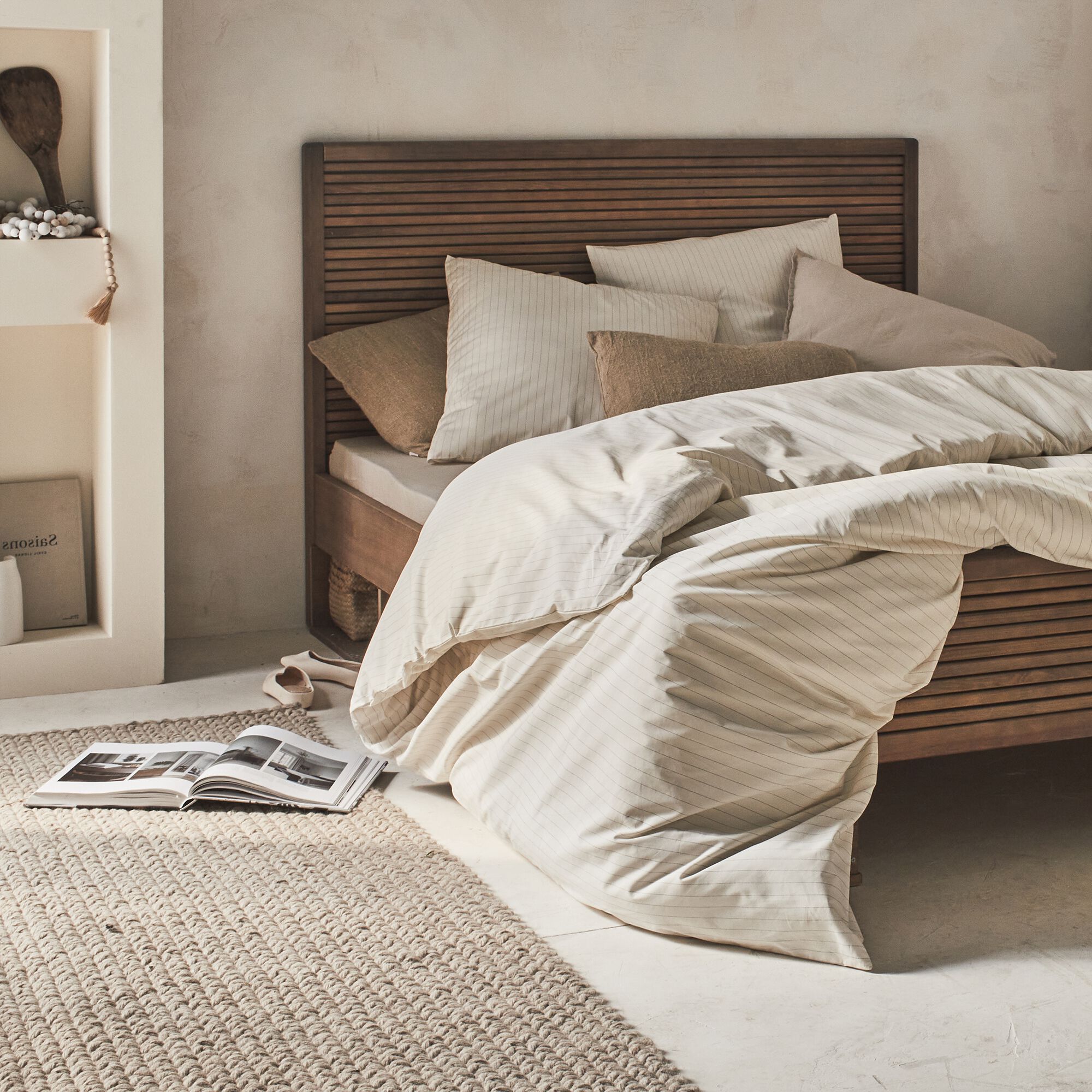 BURELLO - Tapis en laine et coton - beige 160x230cm