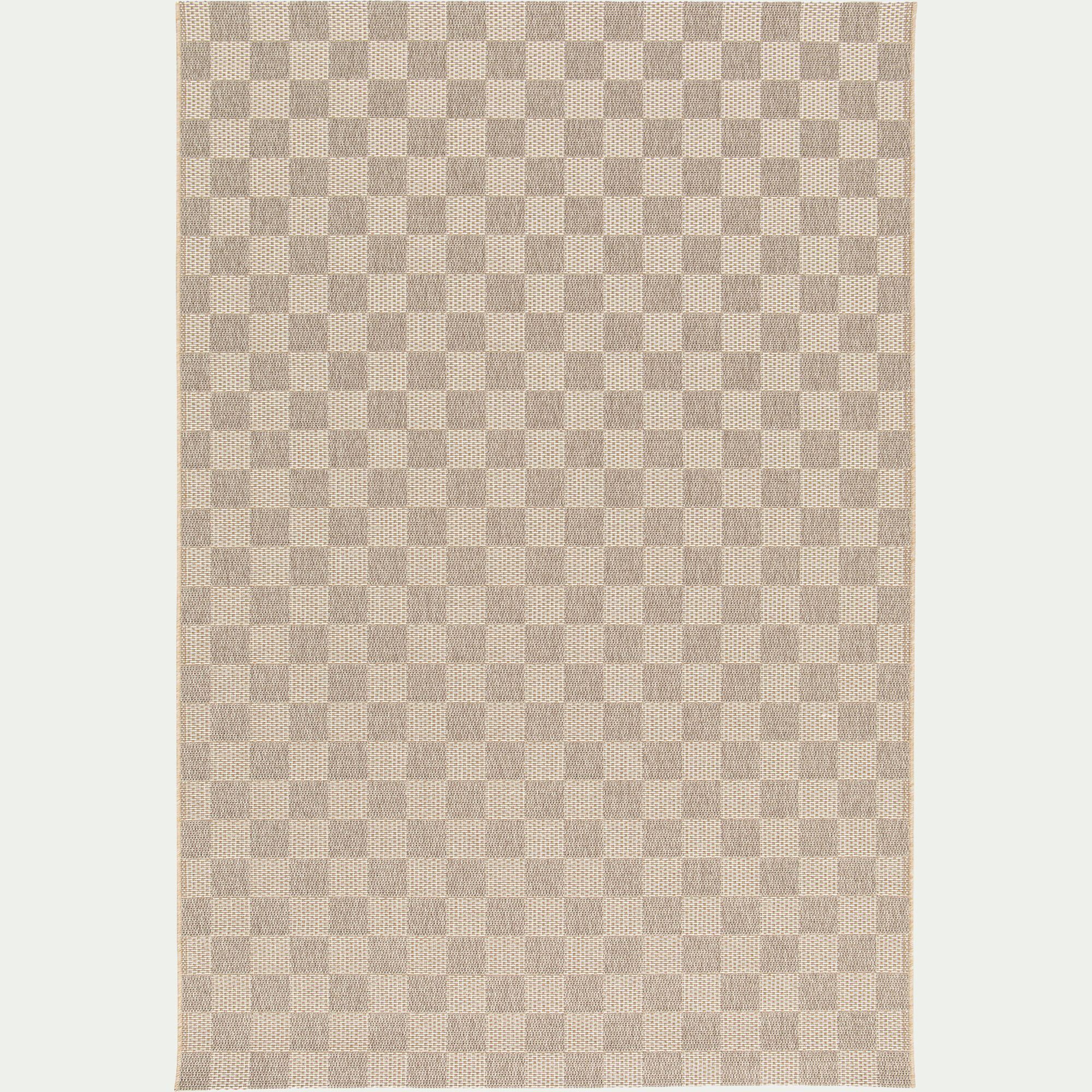 CARO - Tapis à motif damier 200x290cm - beige