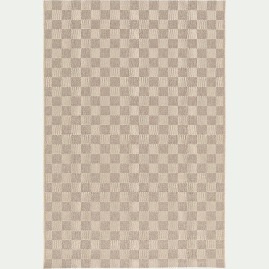 CARO - Tapis à motif damier 200x290cm - beige