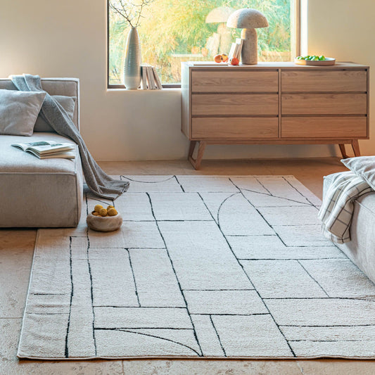 COSA - Tapis à motif asymétrique 200x300cm - blanc