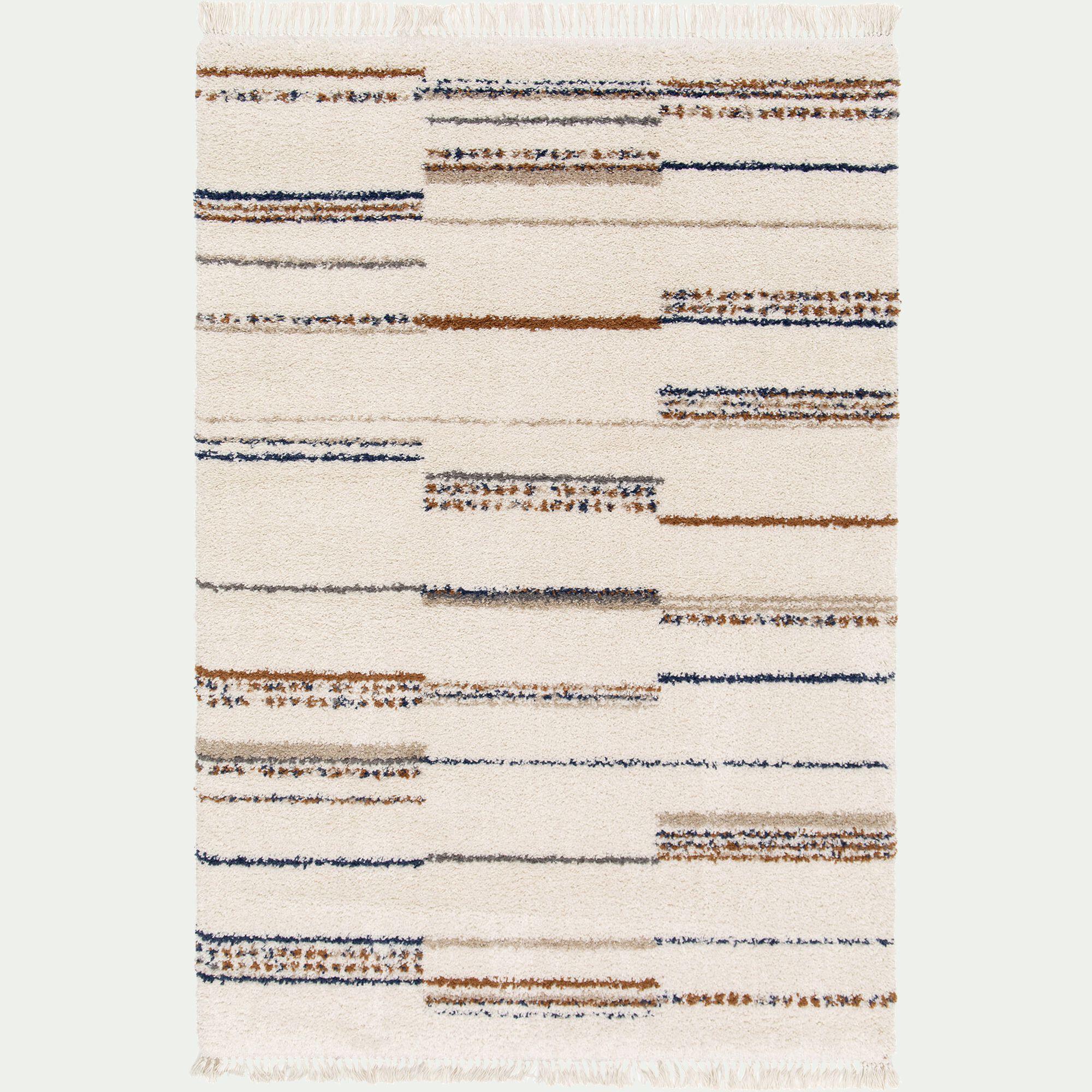 ELIAN - Tapis à motif strié 120x170cm - beige