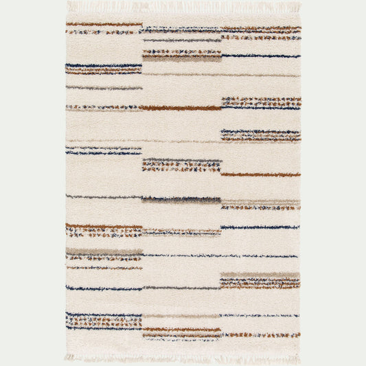 ELIAN - Tapis à motif strié 120x170cm - beige