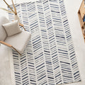 HYERES - Tapis intérieur et extérieur à motifs graphiques 160x230cm - blanc