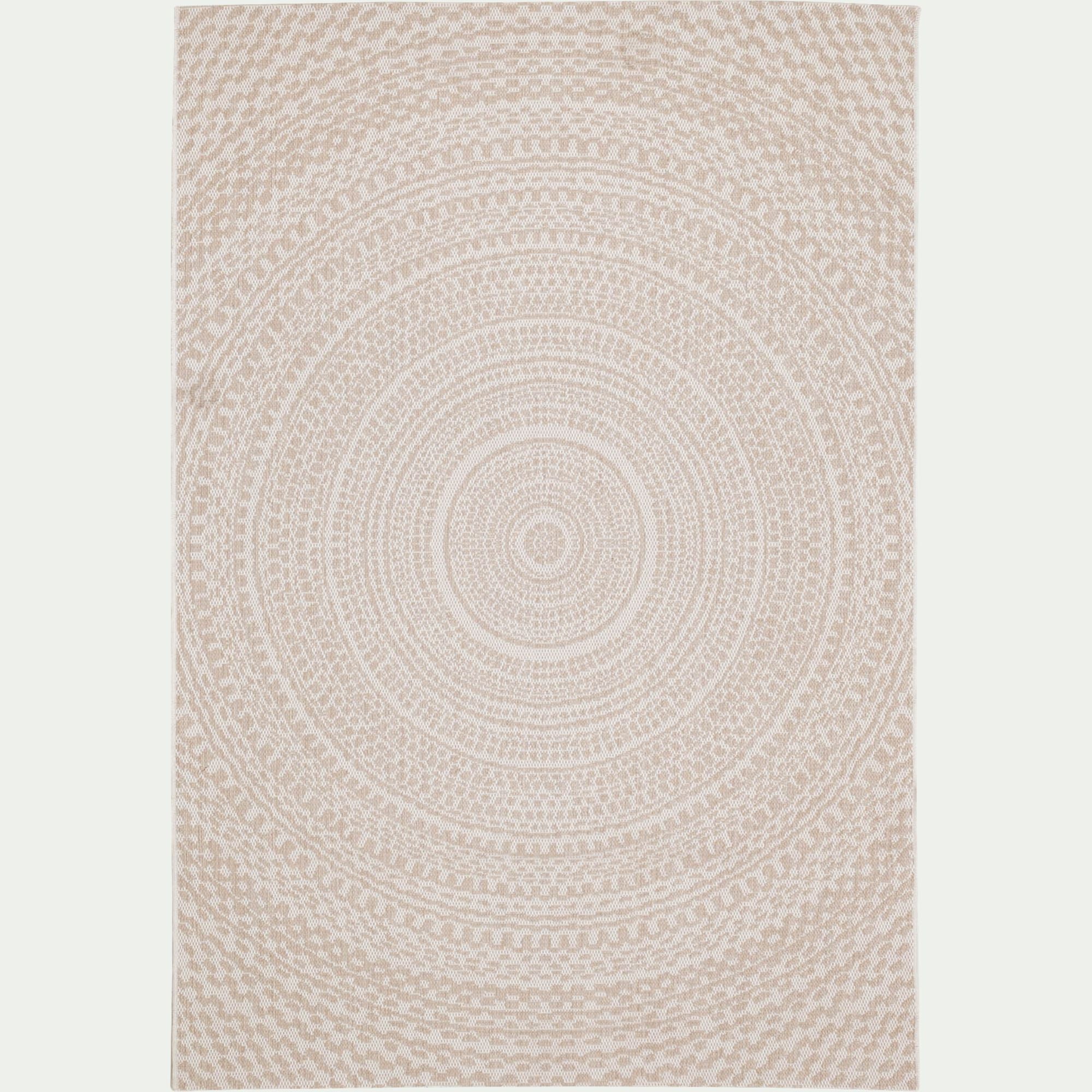 HYPNOSE - Tapis intérieur et extérieur à motifs en tissu recyclé 160x230cm - écru