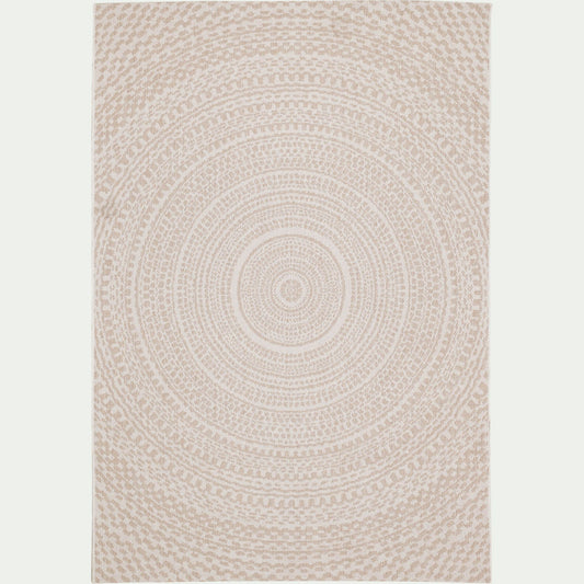 HYPNOSE - Tapis intérieur et extérieur à motifs en tissu recyclé 160x230cm - écru