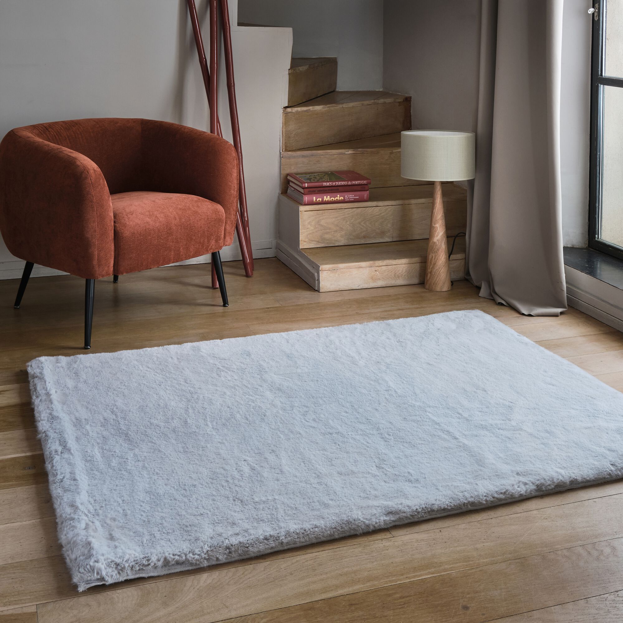 JOUVE - Tapis imitation fourrure - gris 160x230cm