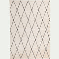 LOSA - Tapis inspiration berbère à motifs losange 133x190cm - blanc écru