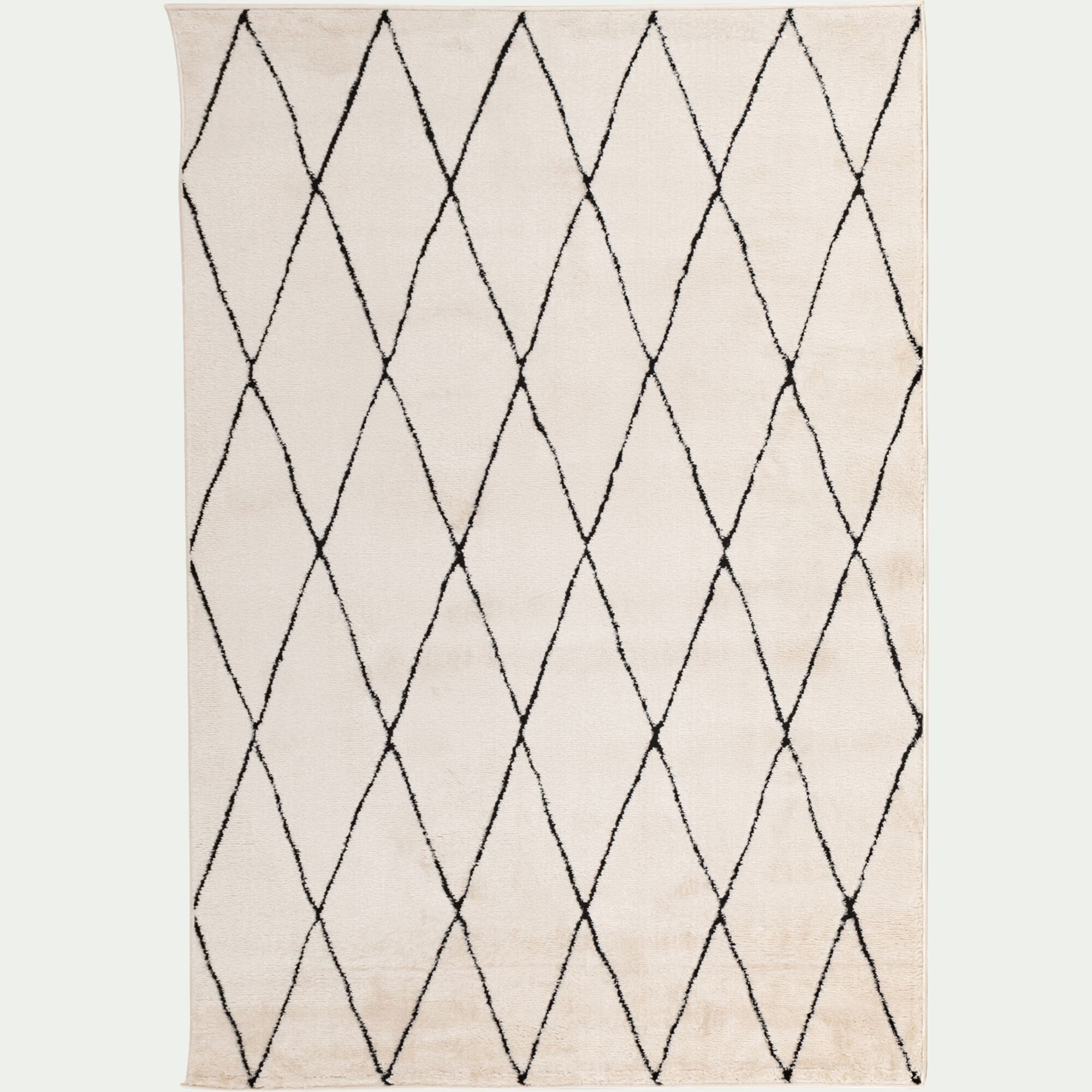 LOSA - Tapis inspiration berbère à motifs losange 133x190cm - blanc écru