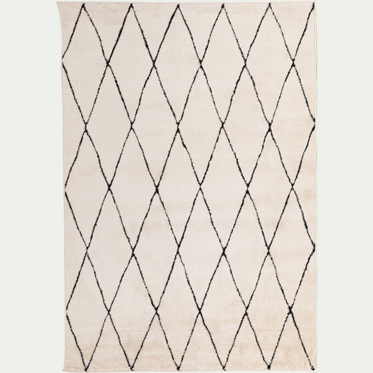 LOSA - Tapis inspiration berbère à motifs losange 133x190cm - blanc écru