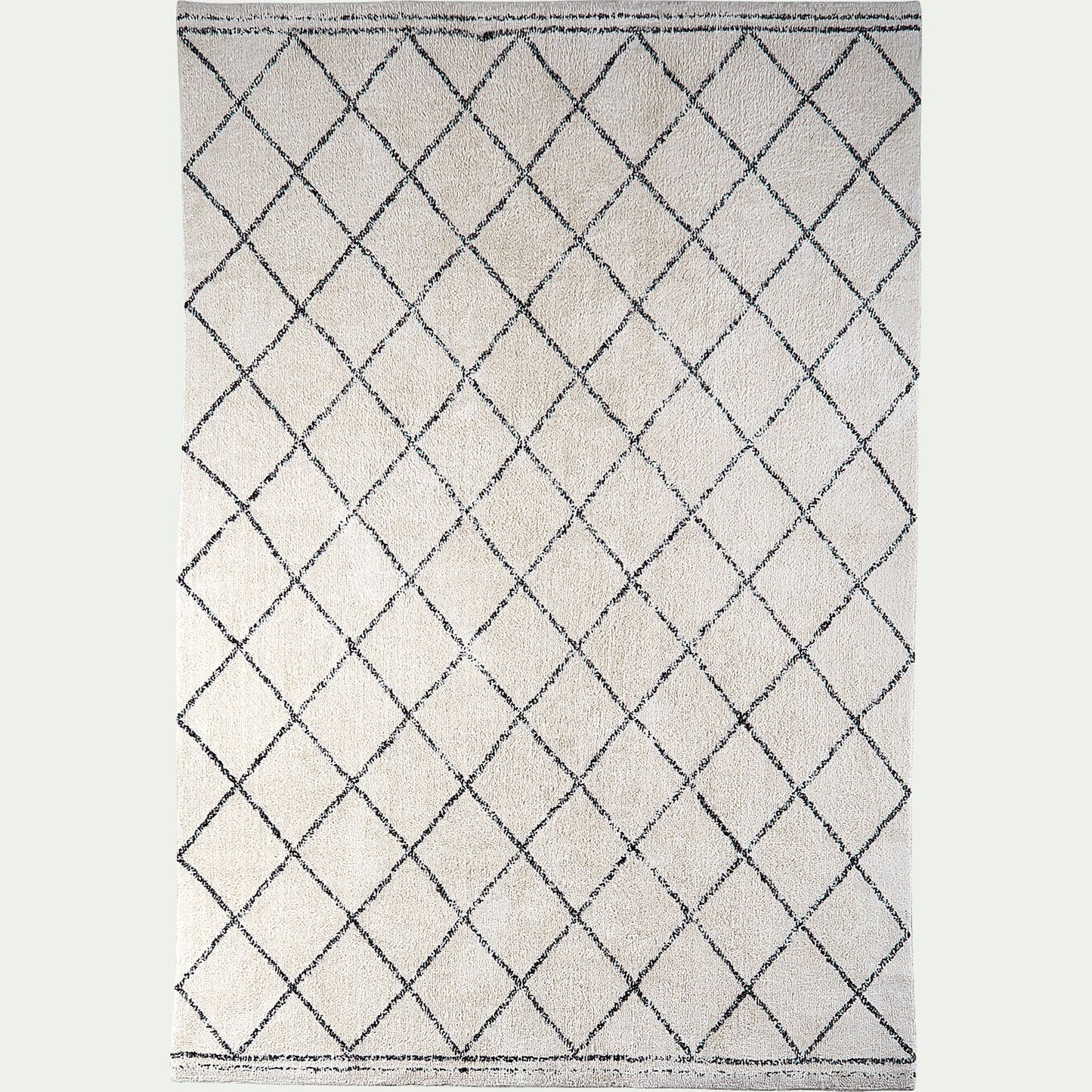 LOSANGE - Tapis inspiration berbère en coton - blanc 300x400cm