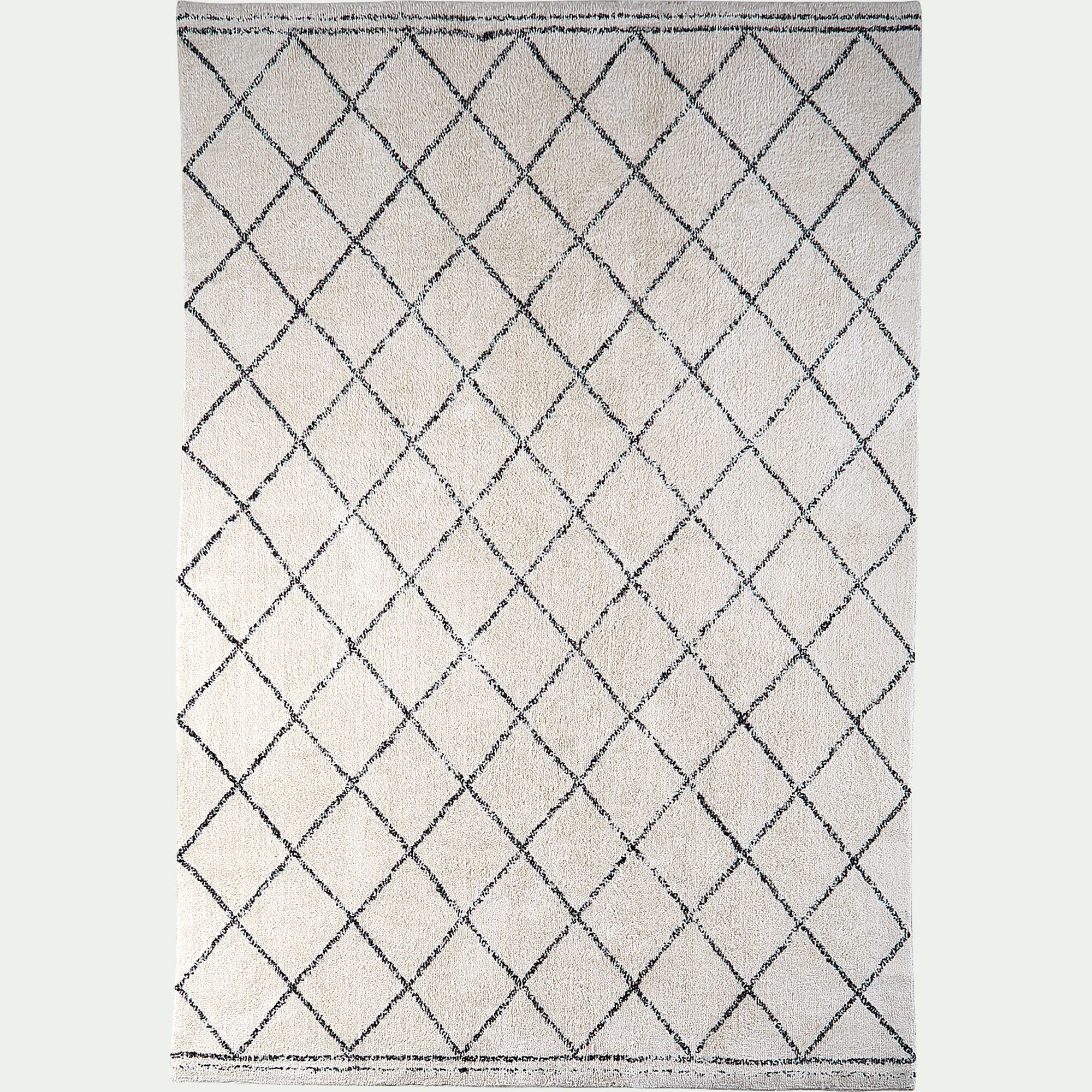 LOSANGE - Tapis inspiration berbère en coton - blanc 300x400cm