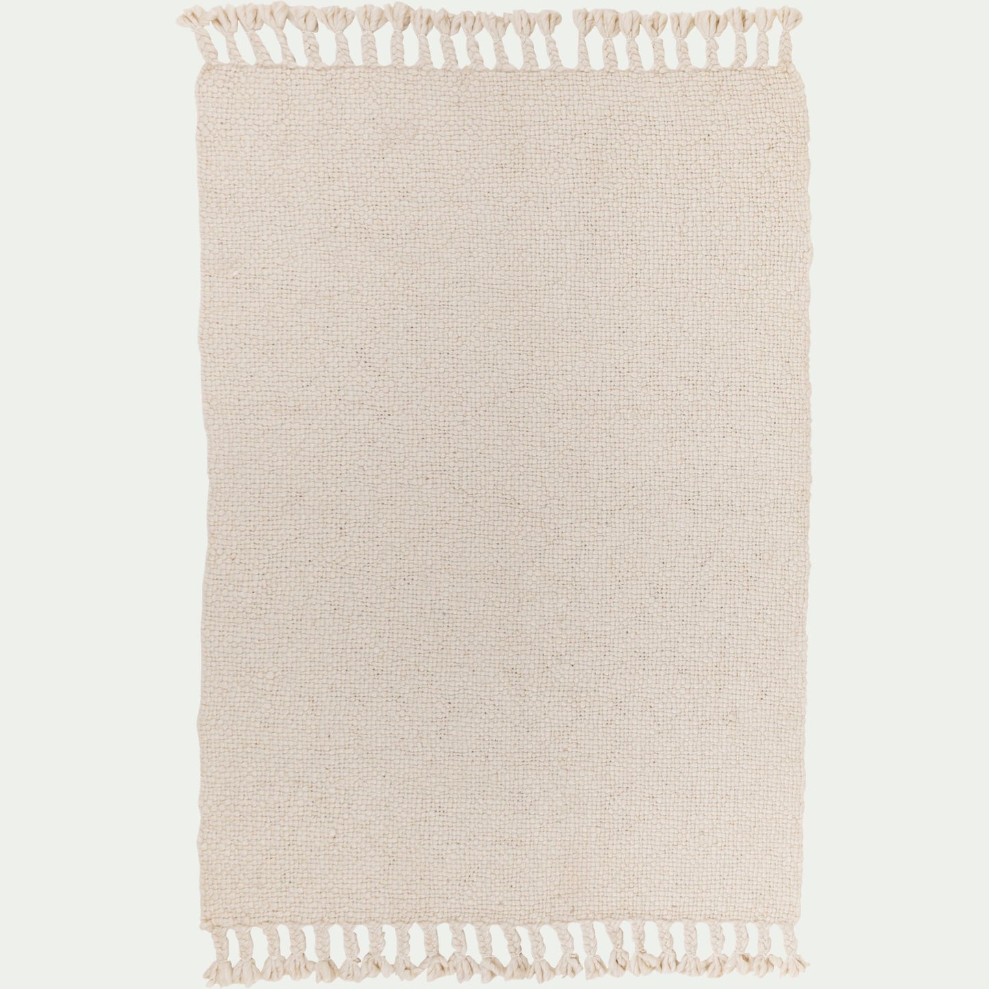 MALA - Tapis à pompons en laine 200x290cm - beige