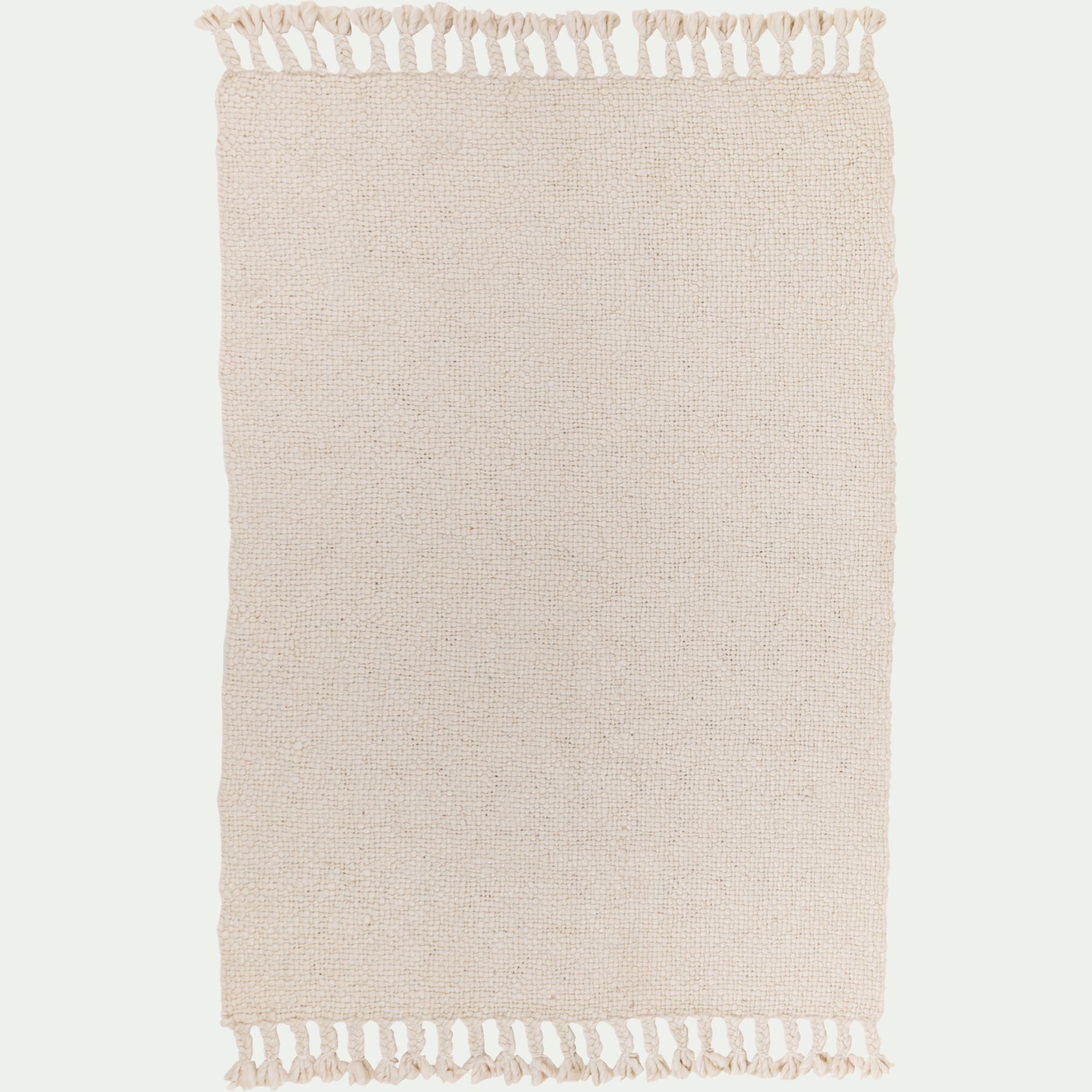 MALA - Tapis à pompons en laine 200x290cm - beige