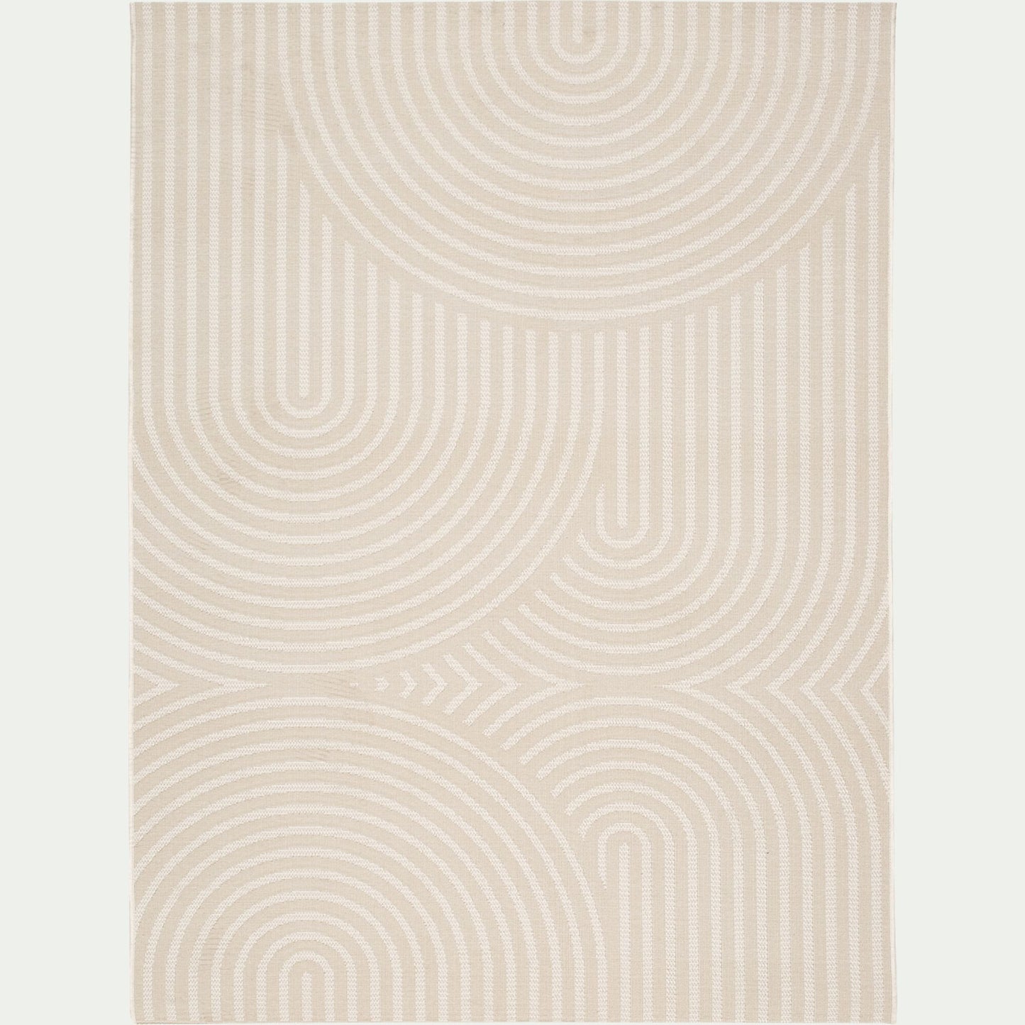 PELA - Tapis à motifs circulaires 160x230cm - blanc écru