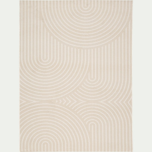 PELA - Tapis à motifs circulaires 160x230cm - blanc écru
