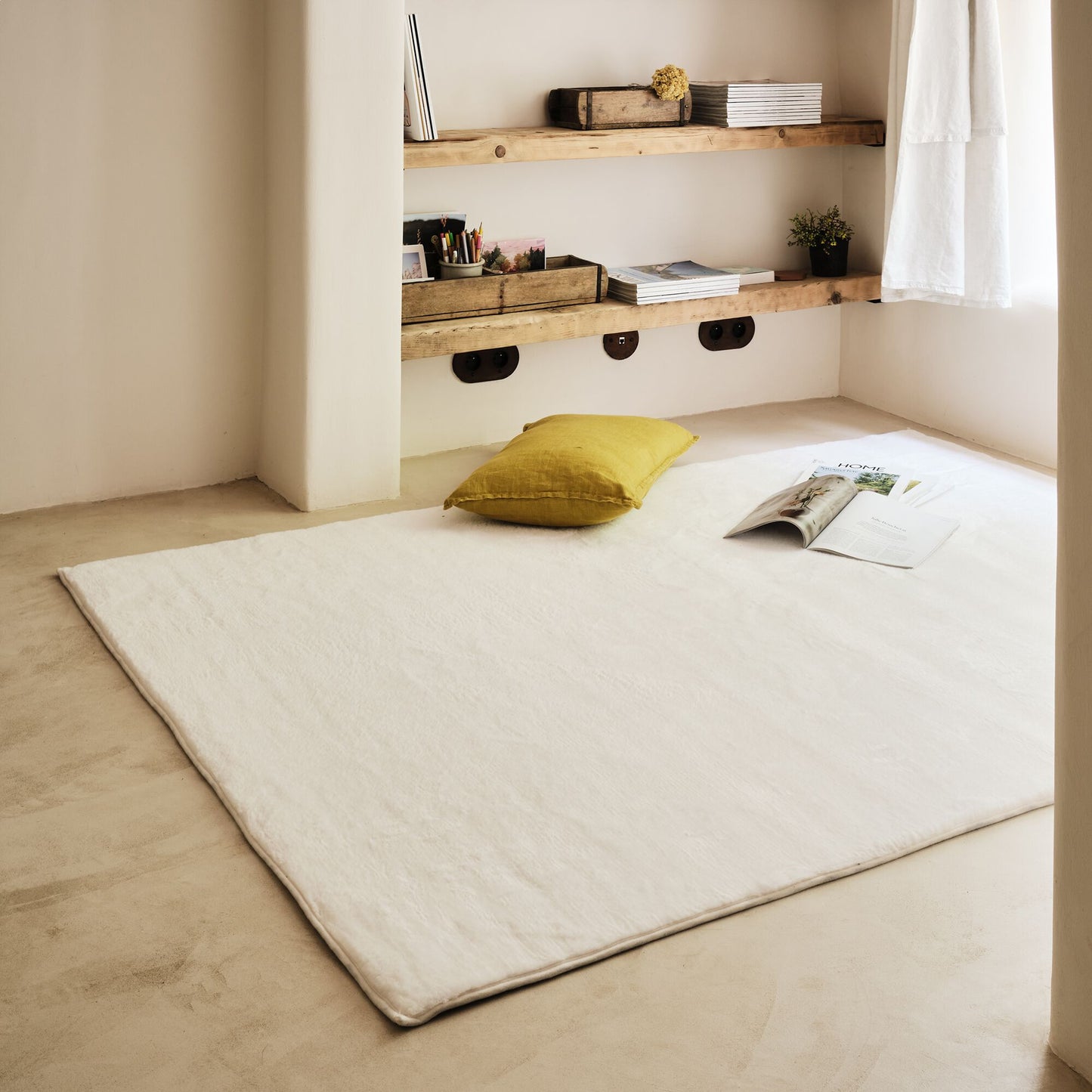 ROBIN - Tapis imitation fourrure - blanc ventoux 150x200cm