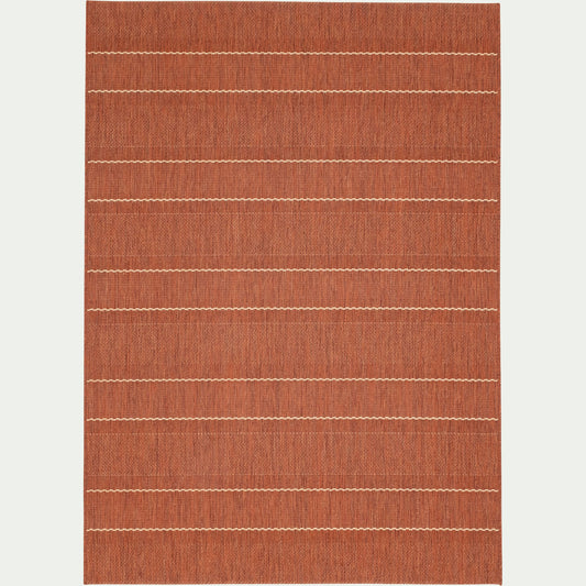 ROUGIERS - Tapis à rayures 200x290cm - brun rustrel