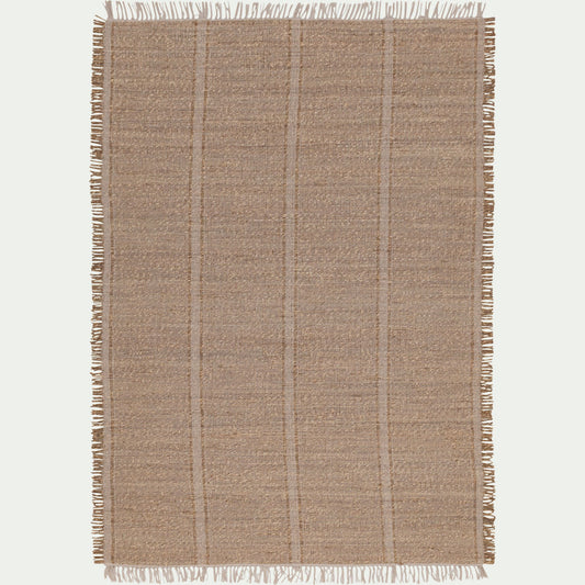 ROZO - Tapis en jonc de mer à motifs rayés 200x290cm - beige