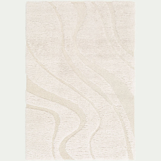 SILLA - Tapis en tissu recyclé à motif 200x290cm - beige