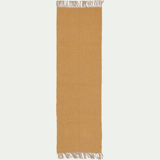 TURAU - Tapis de couloir et laine et jute 60x200cm - jaune